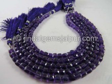 Amethyst Faceted Cube Shape Beads